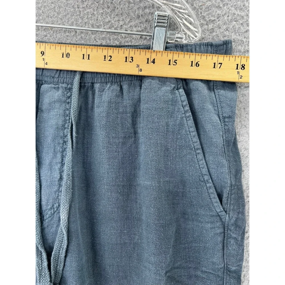 Faherty Brand Mens Linen Blend Jogger Pants Charcoal Gray Drawstring Size Large